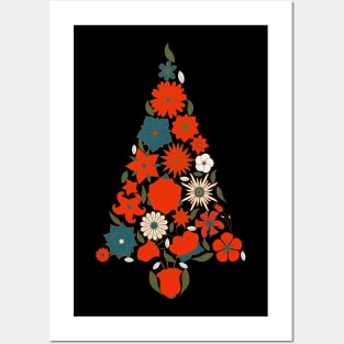 Flower Christmas Tree Posters and Art